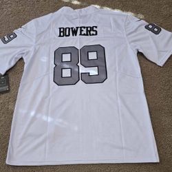 Raiders Bowers White Silver Jersey Throwback 