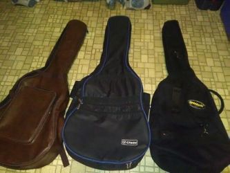3 guitar cases 2 vinal 1 leather