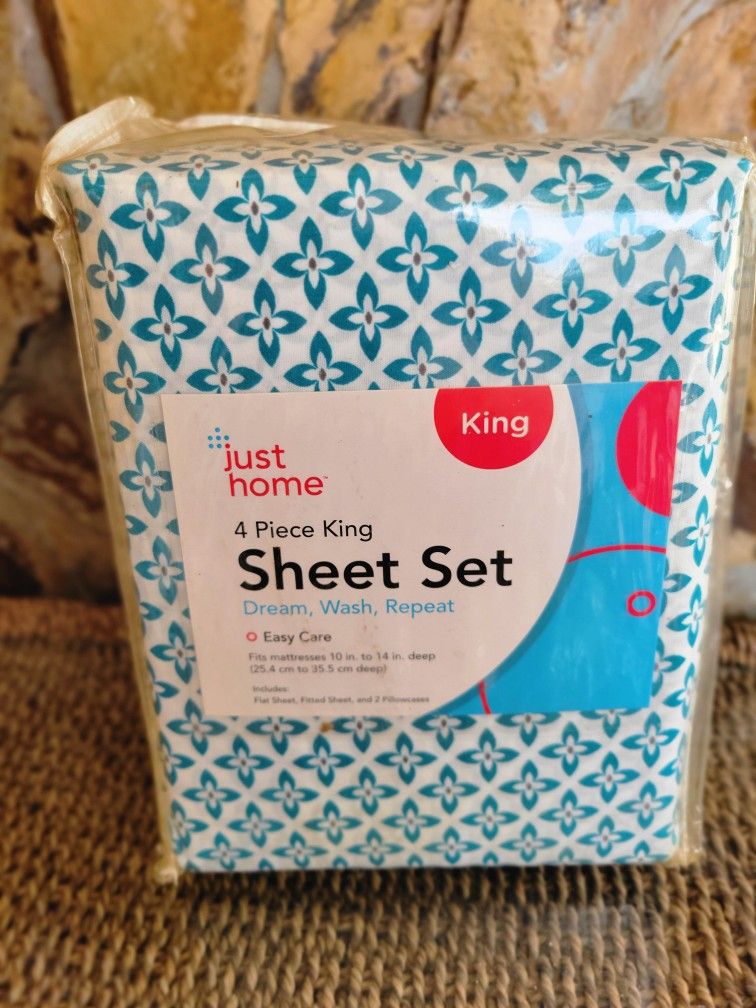 Just Home 4 Piece King Sheet Sheet