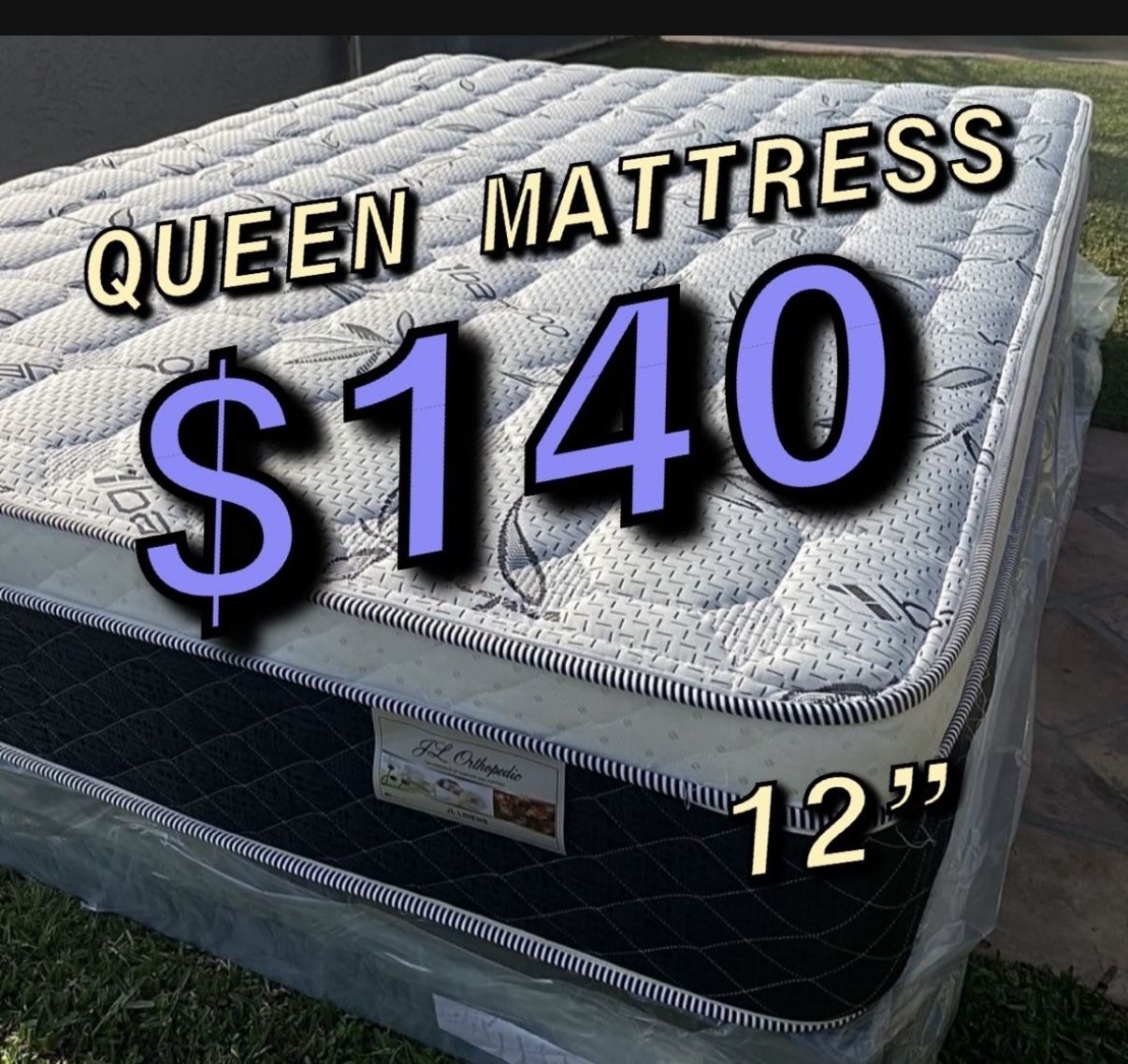 BRAND NEW PILLOW TOP MATTRESSES ✅ COLCHONES NUEVOS PILLOW TOP 💯‼️ QUEEN SIZE $140 ❌ $200 With Box Spring FULL SIZE $120 ❌ $180 With Box Spring💥
