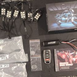 8-Piece LED RGB Light Kit For Motorcycle, ATV, Golf Cart
