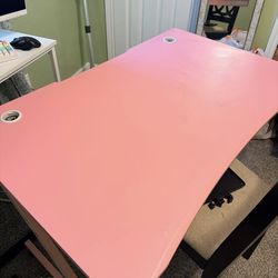 Pink gaming desk