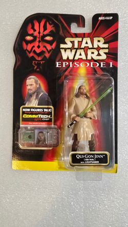 Vintage Hasbro Star Wars Episode 1 Qui-Gon Jinn Jedi Duel w/Lightsaber Figure