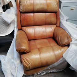 Leather Couch And Drawer 