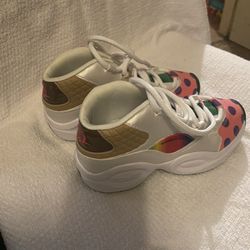 Reeboks candy land tennis shoes size 3 youth girls and boys