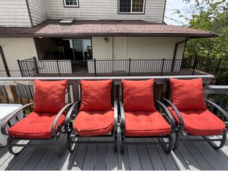 Patio Chairs- 4 Steal  metal with cushions