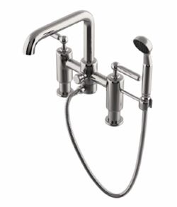 Waterworks Ludlow Deck Mount Lever Handle Tub Filler Handshower Chrome NEW IN BOX