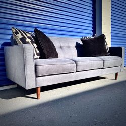 Dark Gray Mid-Century Modern Sofa