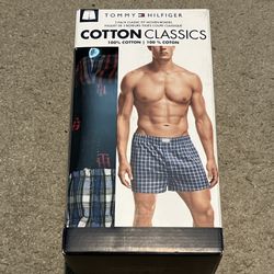 3 Pack Tommy Hilfiger Men's 100% Cotton Classics Woven Boxers XL NEW B