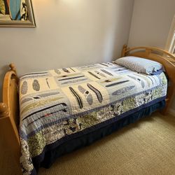 Twin Bed, Mattress & Bunky Board