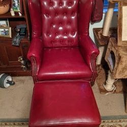 Leather Chair With Matching Ottoman