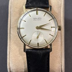 Gruen Precision 510 Model 280A 14K Solid Yellow Gold Men’s Manual Wind Vintage Dress Watch James Bon 007 Movement