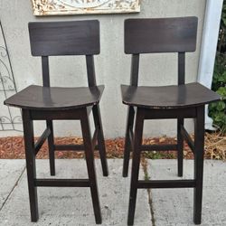 Dark Wood Bar Stools 
