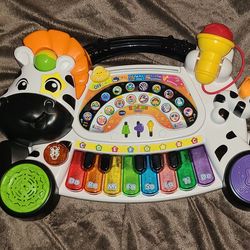 Vtech Zoo Jamz 4-in-1 Piano Keyboard Zebra Tested & Working