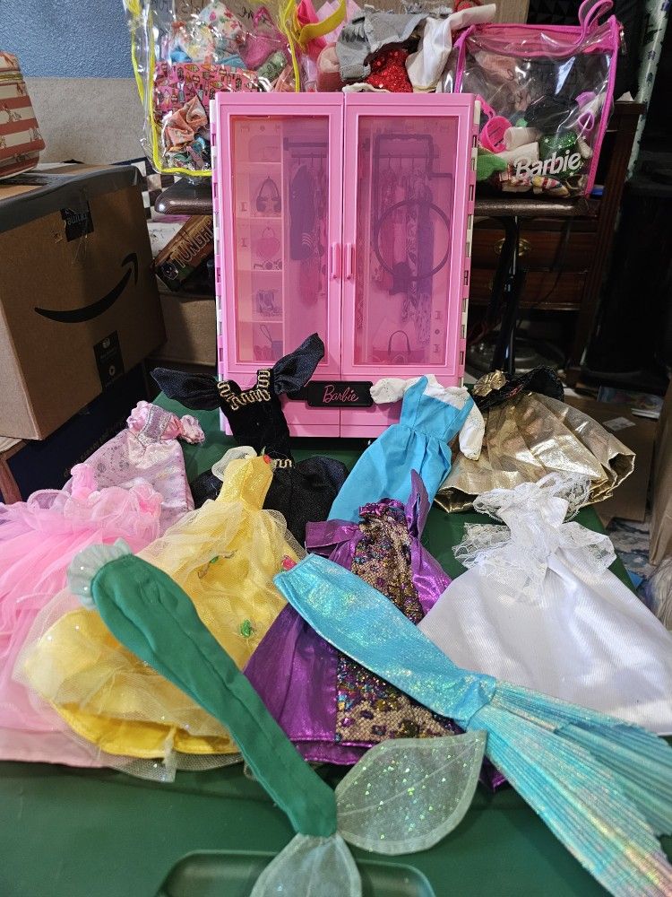 Barbie Clothes, Disney Clothes, Accessories, And Dressing Closet.