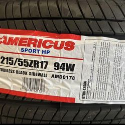 New tires 215/55/17 Americus recon tires $1110 each tire plus tax if you need installation and balance will be extra $25 each tire