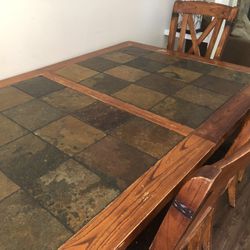 Tiled Dining Table And 4 Chairs
