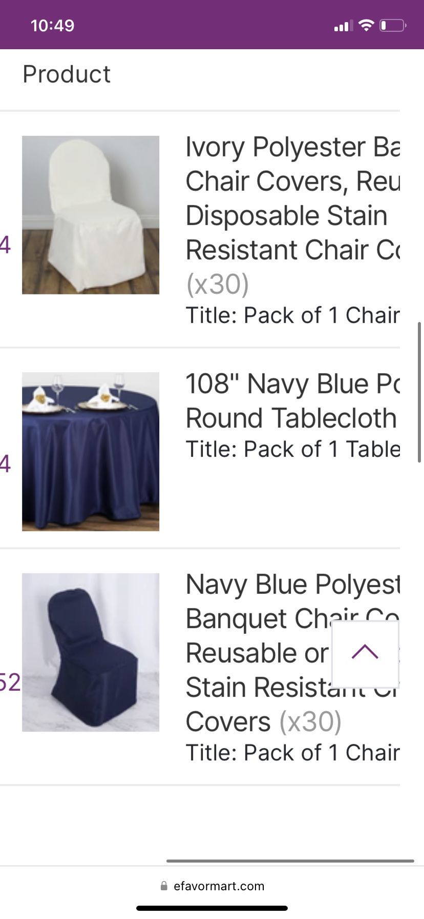Wedding Table Decor/Table Cloths/Chair Covers/Satin Wraps