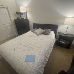 Crate And barrel Bed Including Mattress Night Stand And Dresser 