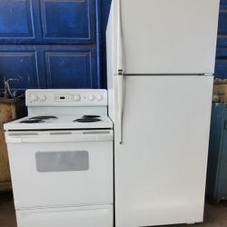 REFRIGERATOR AND ELECTRIC STOVE,  30 DAYS WARRANTY,  FREE DELIVERY AND INSTALLATION 