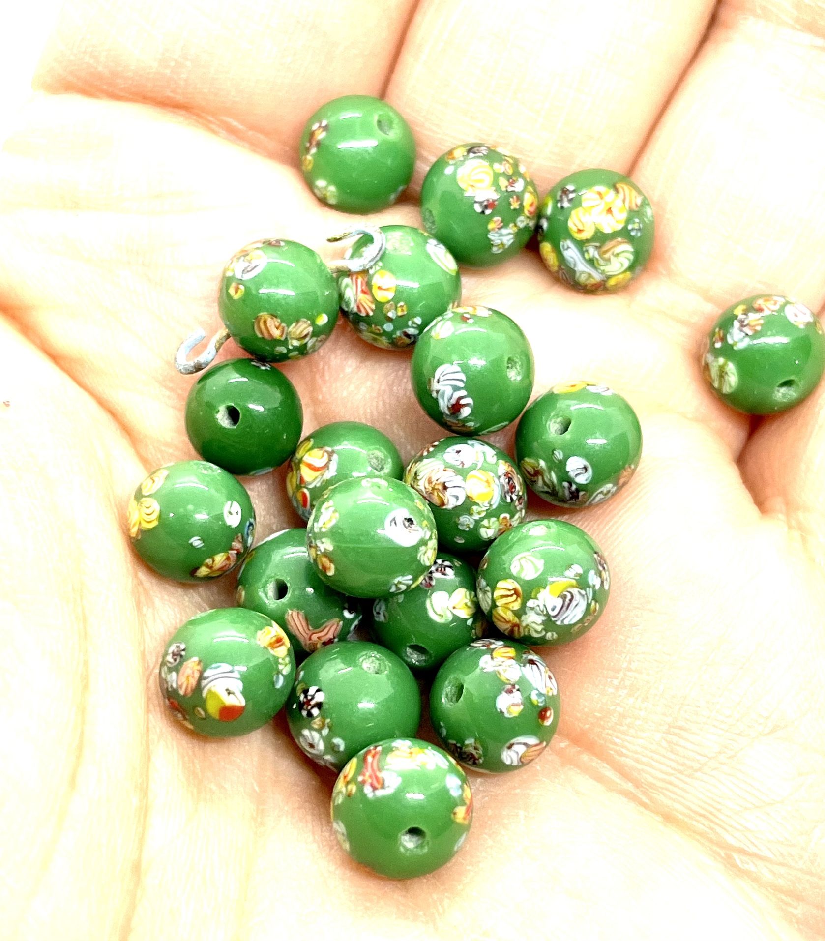 Lot Of Vintage Green Beads
