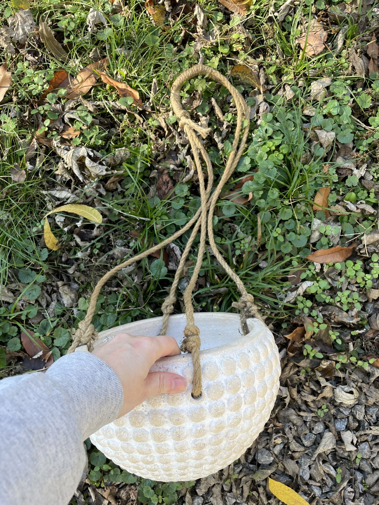 CB2 Zola Ceramic Hanging Planter Set (Medium + Small)