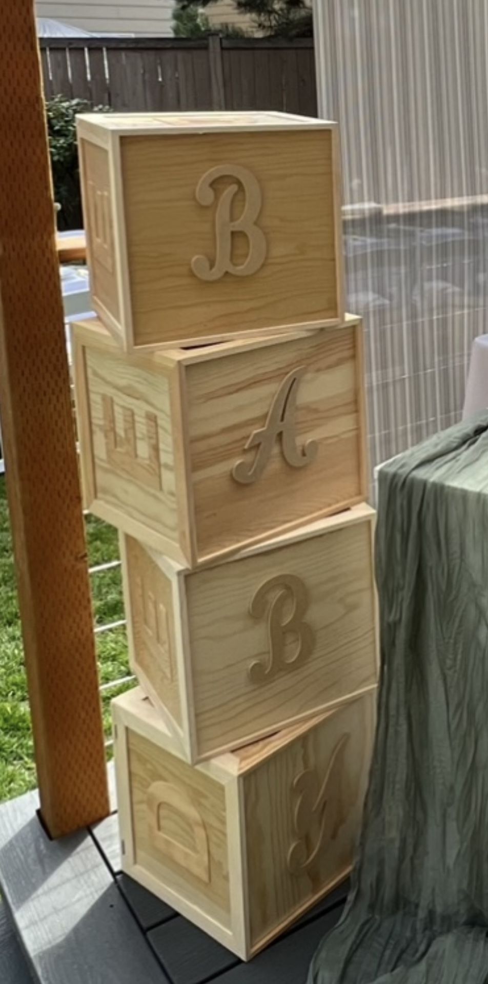 4 Wooden Boxes “ BABY” 