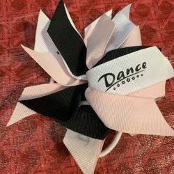 Dance Pink & Black Girls Hair Bow Accessory