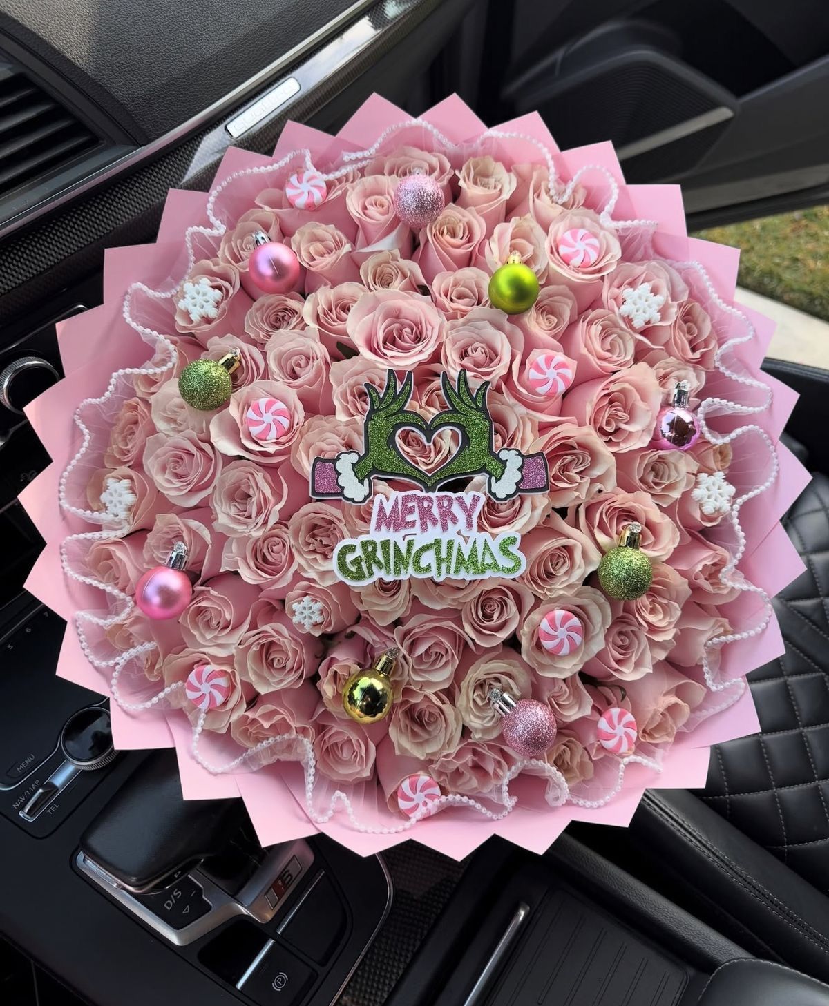 Grinch themed bouquets