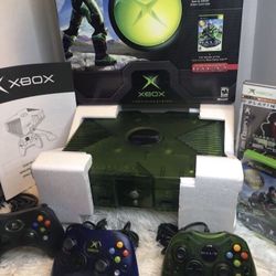 Rare Microsoft Xbox Original: Halo Special Edition Green Console 
