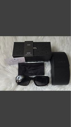Prada Black Rectangle Sunglasses with Case