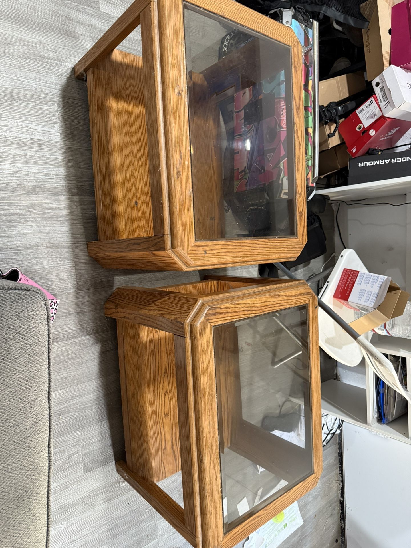 Wooden Glass Table Ends