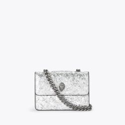Kurt Geiger Micro Kensington Silver Metallic Quilted Crossbody Bag