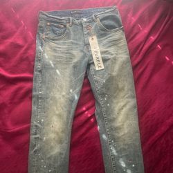 purple jeans “vintage spotted indigo jeans”