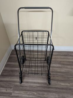 Metal Rolling Utility Shopping Cart Foldable