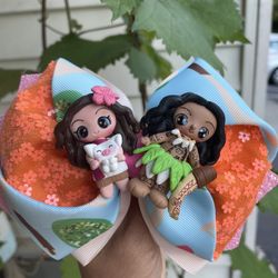 moana and maui Bow 🌊🏝🐚🎀  💦