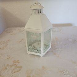 Lantern f/tealight, indoor/outdoor, white