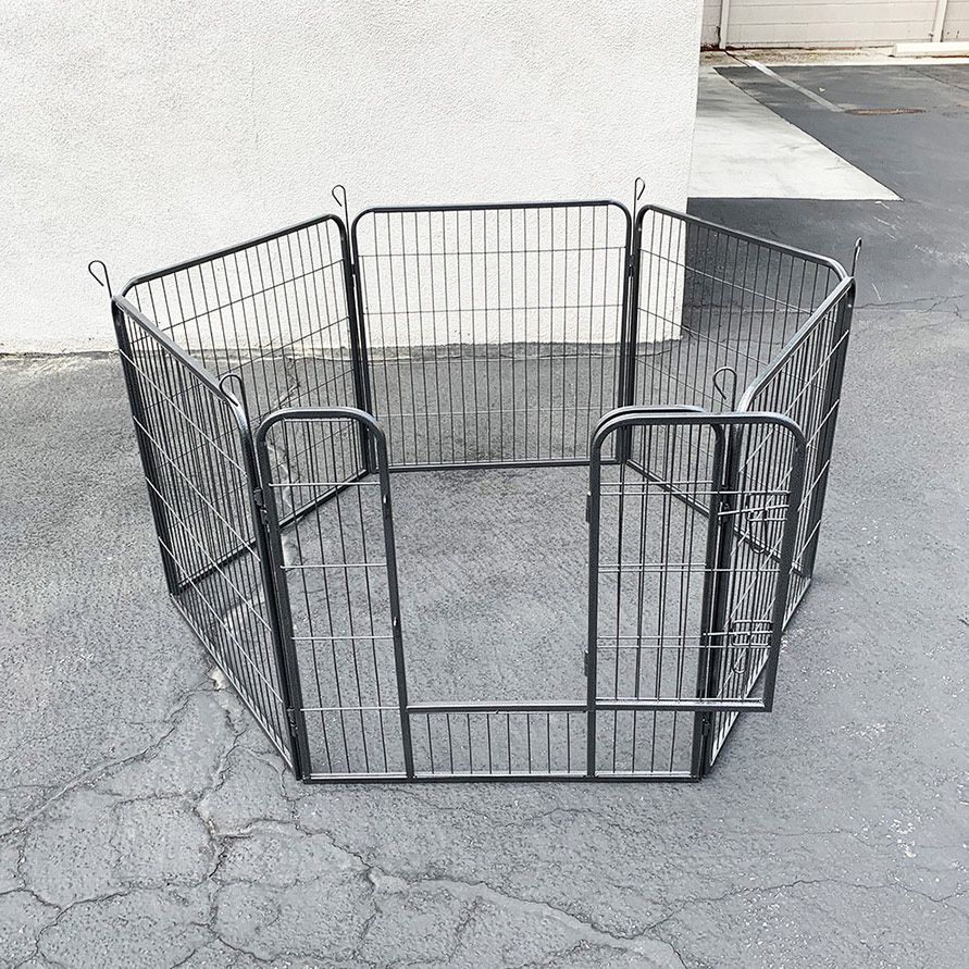 (New) $70 Heavy Duty Dog Pet Playpen Fence Gate, 6-Panels X (32” Tall X 32” Wide) 