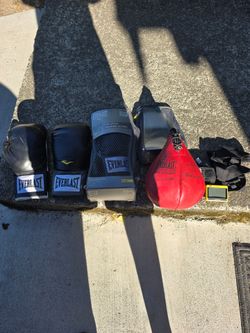 Boxing training, gloves, speed bag ,jump rope, wrap