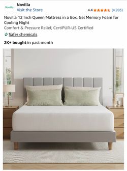 Novilla 12-Inch Queen Gel Memory Foam Mattress