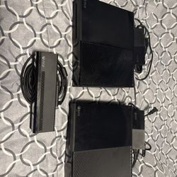 2 Microsoft Xbox One 500 GB Original Model with Cables And 1 Kinect Sensor Bar