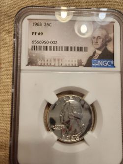 1963 washington quarter pf69 ngc