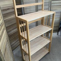 Bookcase folding bookshelf  4 tier wood foldable 4 shelves  25 W x 12 1/4D x 52H 