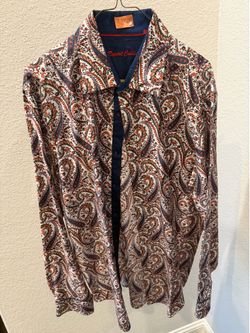 Report Collection Men's Paisley Button-Down Shirt in size XL
