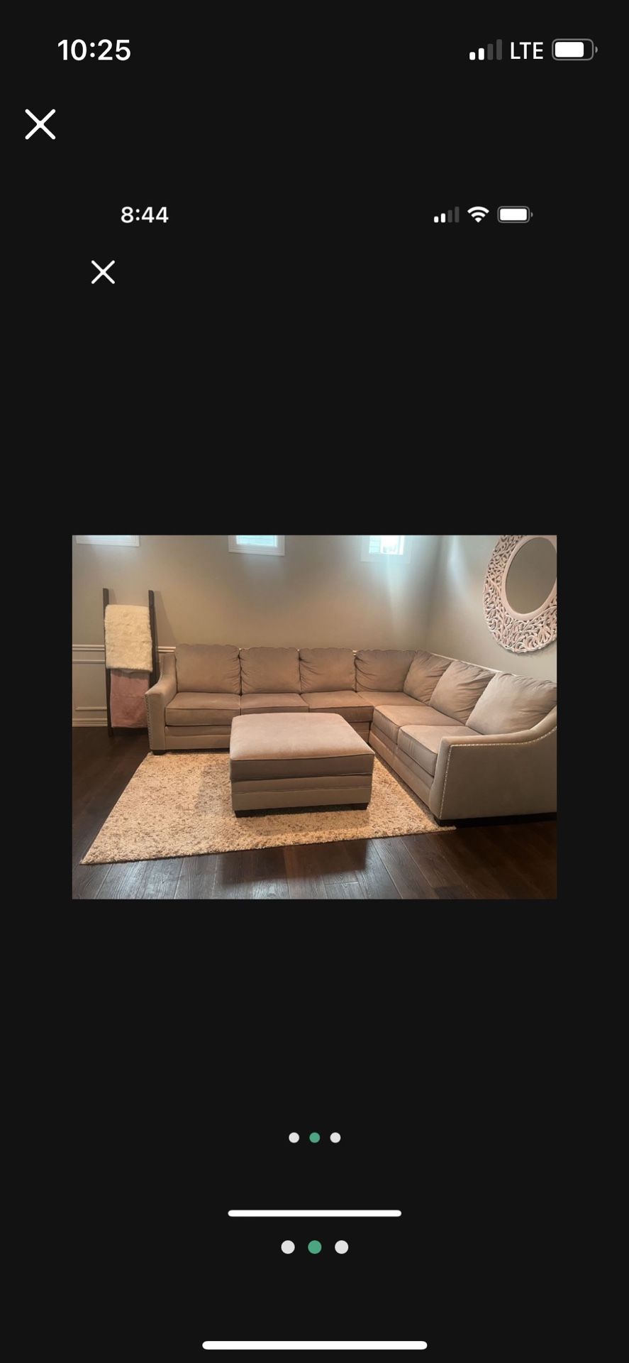 Beautiful Gray Sectional Couch And Ottoman