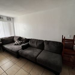chairs, stand lamp & couch for sale