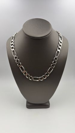 925 SILVER 24” FIGARO LINK CHAIN 102.1GR