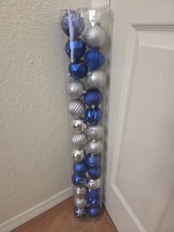Christmas Ornaments Blue And SIiver 26 Bulbs Total. Excellent Condition. Must Pick Up In Horizon  Free