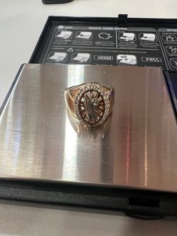 14k san judas gold ring