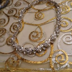 Silver Rhinestone  Bracelet  7 Inches L